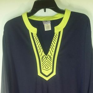 Navy blue & Green Tunic Top size 2x